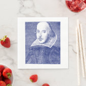 Serviette En Papier William Shakespeare Portrait First Folio (En situation)