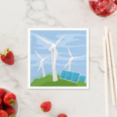 Serviette En Papier Windmills et cellules solaires (En situation)