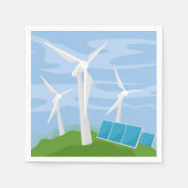 Serviette En Papier Windmills et cellules solaires (Devant)