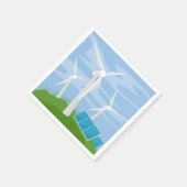 Serviette En Papier Windmills et cellules solaires (Coin)