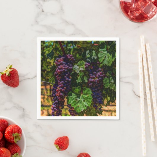 Serviette En Papier Winery Grapevine sunny tuscany vineyard (En situation)