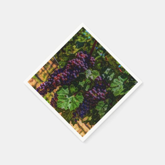 Serviette En Papier Winery Grapevine sunny tuscany vineyard (Coin)