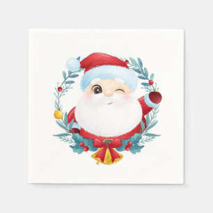 Serviette En Papier Winking Père Noël