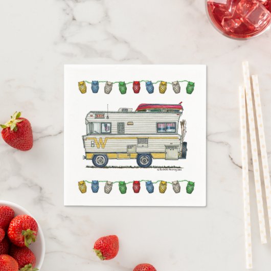 Serviette En Papier WINNEBAGO RV happy camper art print mignon (En situation)