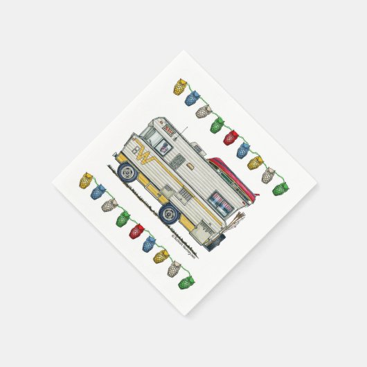 Serviette En Papier WINNEBAGO RV happy camper art print mignon (Coin)
