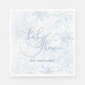 Serviette En Papier Winter Baby Shower Boy Blue Snowflake (Devant)