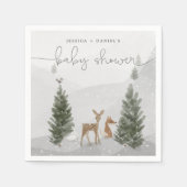 Serviette En Papier Winter Boho Woodland Baby shower Cocktail Napkin (Devant)