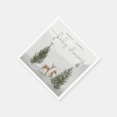 Serviette En Papier Winter Boho Woodland Baby shower Cocktail Napkin (Coin)