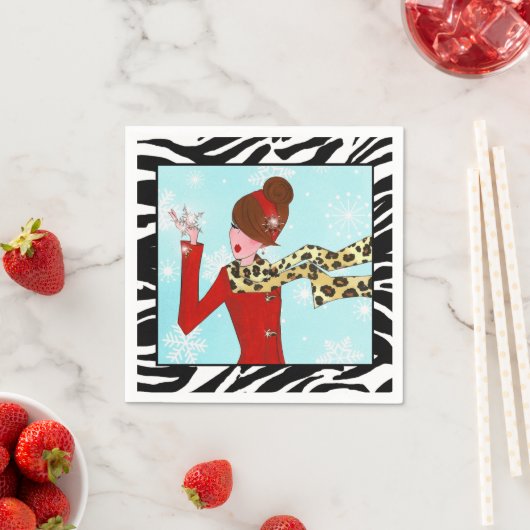 Serviette En Papier "Winter DIVA" (En situation)