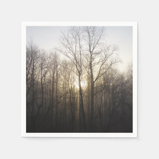 Serviette En Papier Winter Fog Sunrise Nature Photographie (Devant)