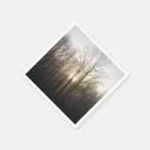 Serviette En Papier Winter Fog Sunrise Nature Photographie (Coin)