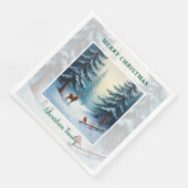 Serviette En Papier Winter merveilleland Joyeux Noël nom de famille (Coin)