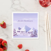 Serviette En Papier Winter Mountain Bachelorette Weekend Custom  (En situation)