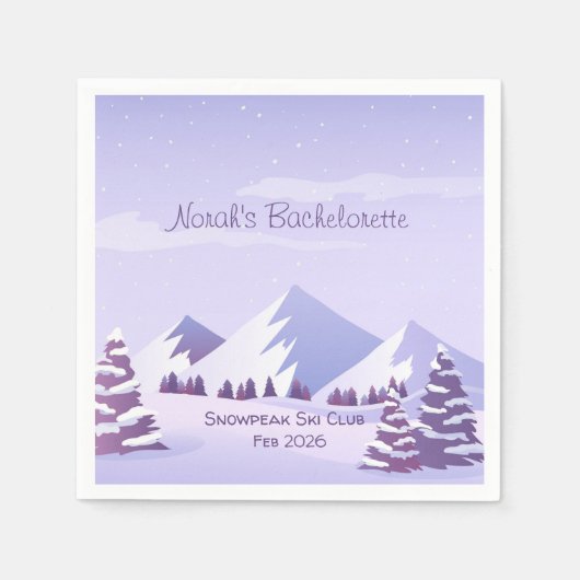 Serviette En Papier Winter Mountain Bachelorette Weekend Custom  (Devant)