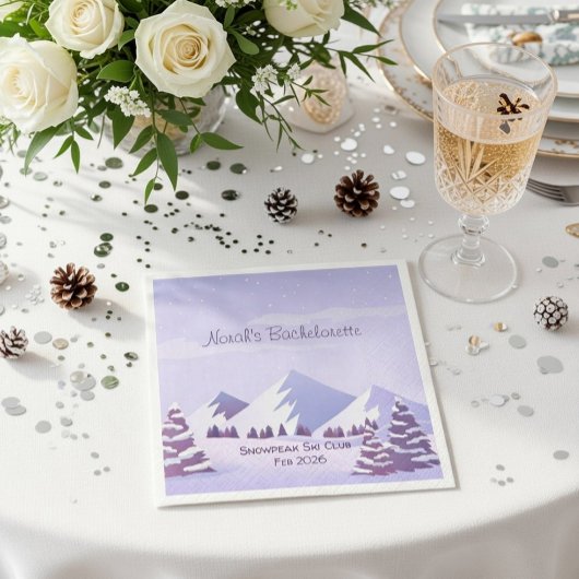 Serviette En Papier Winter Mountain Bachelorette Weekend Custom