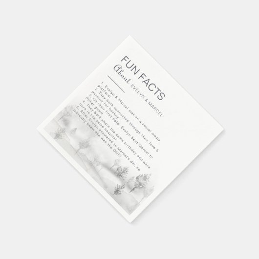 Serviette En Papier Winter Mountain Forest Trivia Fun Faits Mariage (Coin)