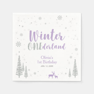 Serviette En Papier Winter Onederland 1er Anniversaire Papier de fête 