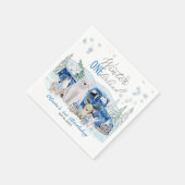 Serviette En Papier Winter Onederland Arctic Animal Boy 1st Birthday (Coin)