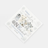 Serviette En Papier Winter Onederland Arctic Animals Snow 1st Birthday (Coin)
