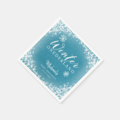 Serviette En Papier Winter Onederland Blue 1ère fête d'anniversaire (Coin)
