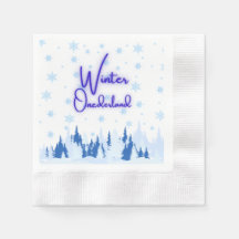 Winter Onederland First Birthday Party Napkins