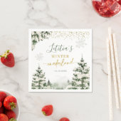 Serviette En Papier Winter Onederland Forest Premier document d'annive (En situation)