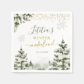 Serviette En Papier Winter Onederland Forest Premier document d'annive (Devant)