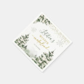 Serviette En Papier Winter Onederland Forest Premier document d'annive (Coin)