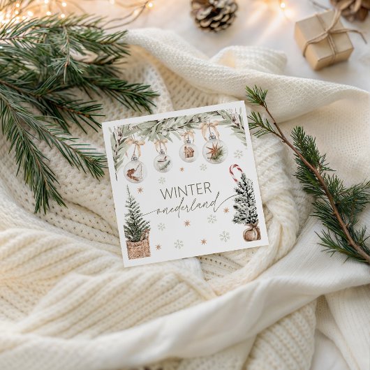 Serviette En Papier Winter Onederland Party Napkin