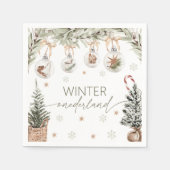 Serviette En Papier Winter Onederland Party Napkin (Devant)