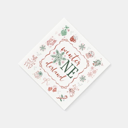 Serviette En Papier Winter ONEderland Party Napkin (Coin)