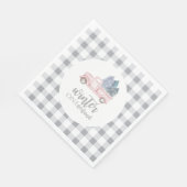 Serviette En Papier Winter Onederland Premier anniversaire camion rose (Coin)