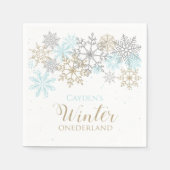 Serviette En Papier Winter Onederland premier anniversaire Snowflake N (Devant)