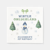 Serviette En Papier Winter Onederland Snowman 1er anniversaire (Devant)