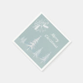 Serviette En Papier Winter Scene Snowy Forest Christmas  (Coin)