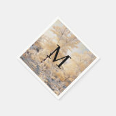 Serviette En Papier Winter scenery with snowed trees watercolor  (Coin)