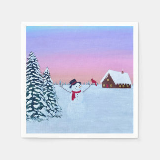 Serviette En Papier winter sunset