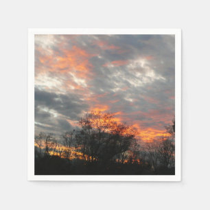Serviette En Papier Winter Sunset Nature Paysage Photographie