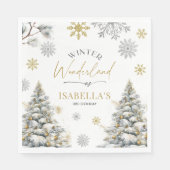 Serviette En Papier Winter Wonderland Anniversaire (Devant)