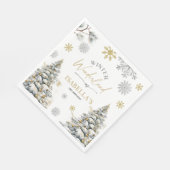 Serviette En Papier Winter Wonderland Anniversaire (Coin)
