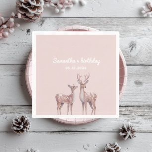 Serviette En Papier Winter Wonderland Anniversaire Napkins Rose et c