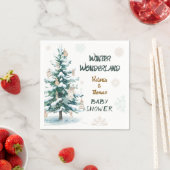 Serviette En Papier Winter Wonderland Baby Shower (En situation)