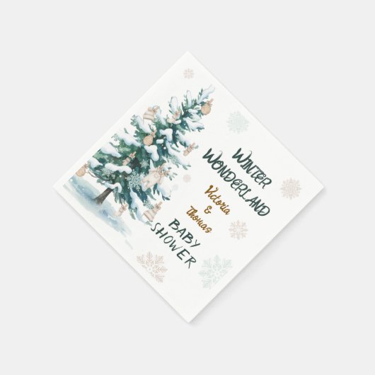 Serviette En Papier Winter Wonderland Baby Shower (Coin)