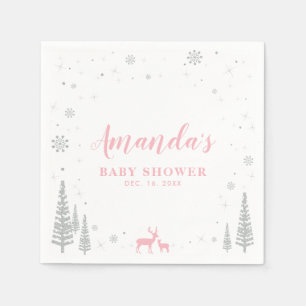 Serviette En Papier Winter Wonderland Baby shower neige papier Napkin