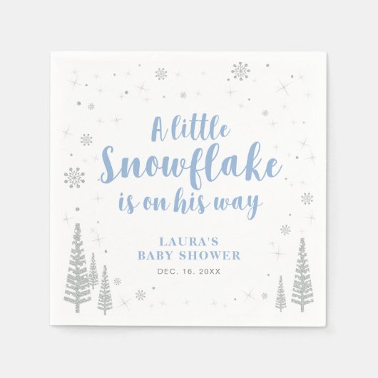 Serviette En Papier Winter Wonderland Baby shower neige papier Napkin (Devant)