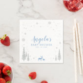Serviette En Papier Winter Wonderland Baby shower neige papier Napkin (En situation)