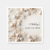 Serviette En Papier Winter Wonderland Baby shower neutre (Devant)
