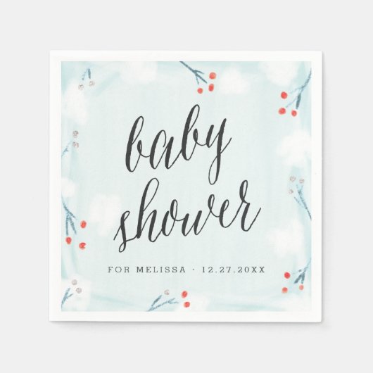 Serviette En Papier Winter Wonderland Baby shower personnalisé Napkin (Devant)