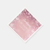 Serviette En Papier Winter Wonderland Baby shower rose (Coin)