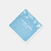 Serviette En Papier Winter Wonderland Blue Snowflake (Coin)